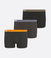Only & Sons 3 Pack Black and Grey Logo Boxers